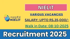 NIELI Recruitment 2025 – Walk in for 07 Senior Resource Person, Junior Resource Person Posts