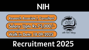 NIH Recruitment 2025 – Walk in for 02 Research Associate l, Consultant Posts