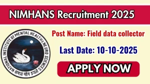 NIMHANS Field data collector Recruitment 2025 – Walk in