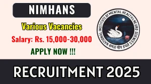 NIMHANS Recruitment 2025 – Walk in for 07 Data Manager, Screeners and More Posts