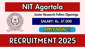 NIT Agartala Junior Research Fellow Recruitment 2025 - Apply Offline for 01 Posts NIT Agartala Junior Research Fellow Recruitment 2025 - Apply Offline for 01 Posts