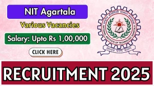 NIT Agartala Recruitment 2025 - Apply Offline for 03 Chief Executive Officer, Incubation manager and Other Posts
