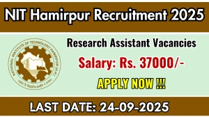 NIT Hamirpur Research Assistant Recruitment 2025 – Walk in