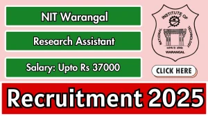 NIT Warangal Research Assistant Recruitment 2025 - Apply Online for 01 Posts by Sep 24