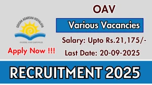 OAV Recruitment 2025 - Apply Offline for 05 Warden, Head Cook and More Posts