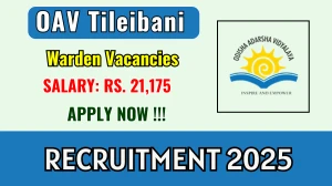 OAV Tileibani Warden Recruitment 2025 - Apply Offline by Sep 15 OAV Tileibani Warden Recruitment 2025 - Apply Offline by Sep 15