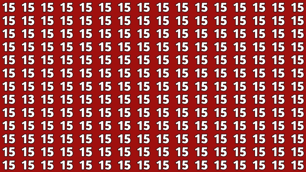 Observation Find It Out: Within 7 Seconds Spot The Number 13 among 15s