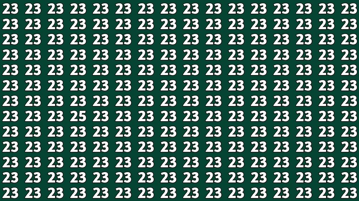 Observation Find It Out: Within 7 Seconds Spot The Number 25 among 23