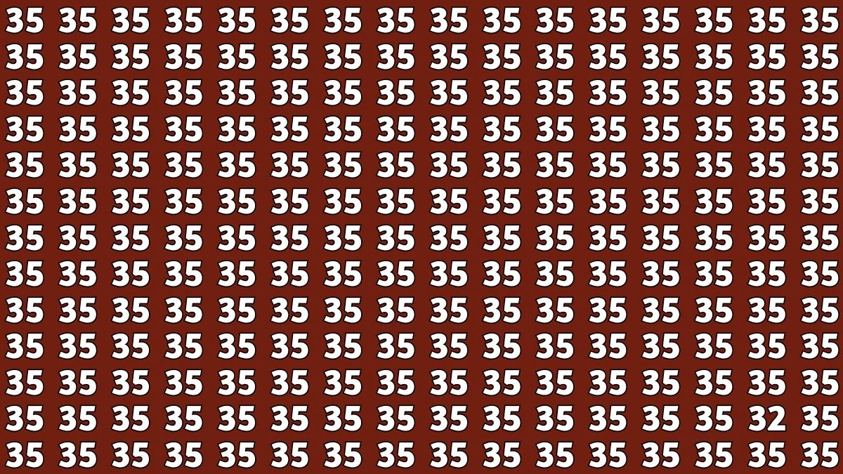 Observation Find It Out: Within 7 Seconds Spot The Number 32 among 35s
