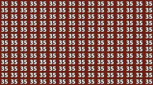 Observation Find It Out: Within 7 Seconds Spot The Number 32 among 35s