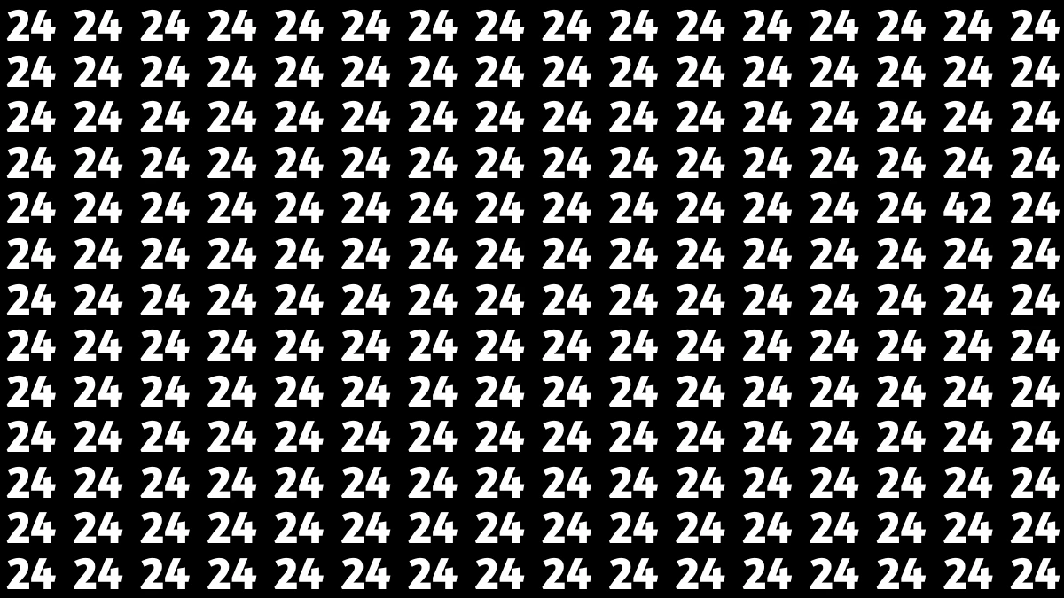 Observation Find It Out: Within 7 Seconds Spot The Number 42 among 24s