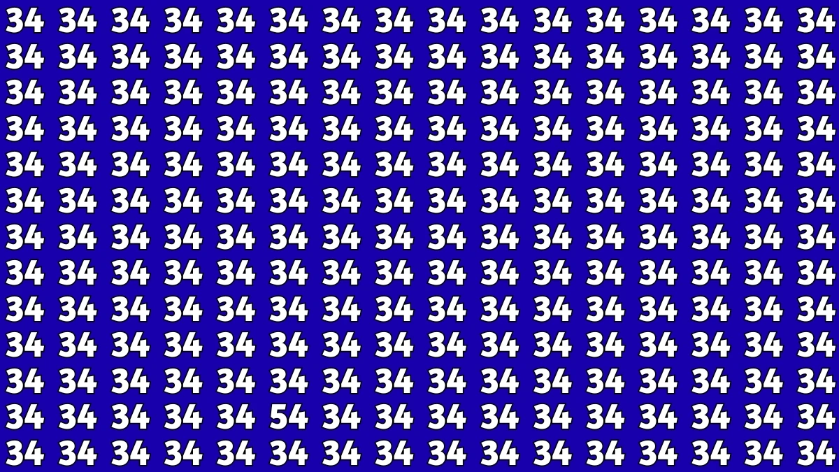 Observation Find It Out: Within 7 Seconds Spot The Number 54 among 34s