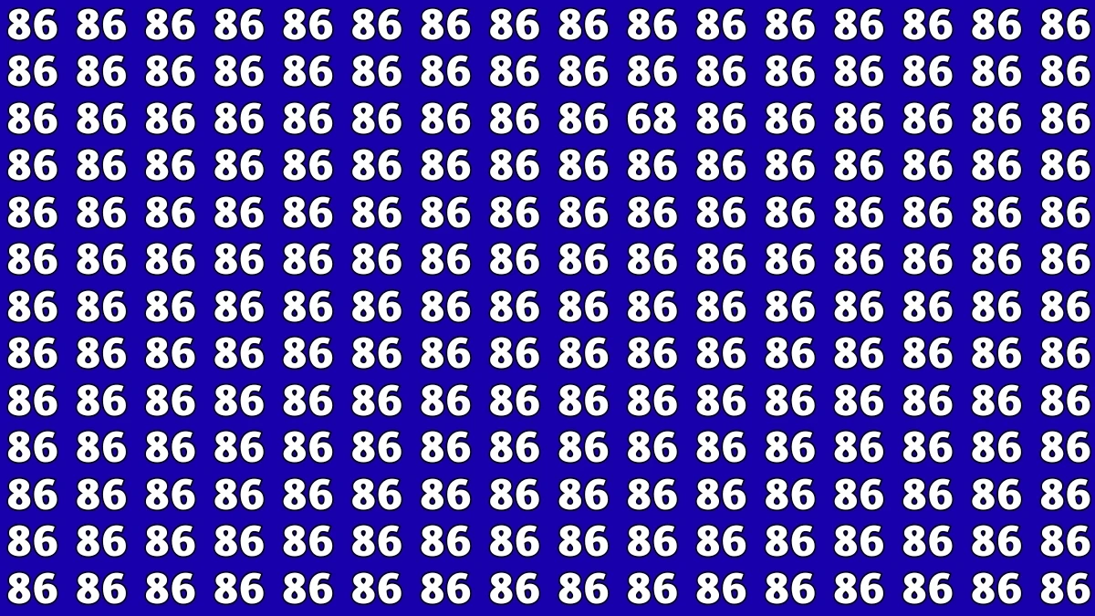 Observation Find It Out: Within 7 Seconds Spot The Number 68 among 86s