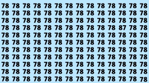 Observation Find it Out: Within 7 Seconds Spot The Number 87 among 78