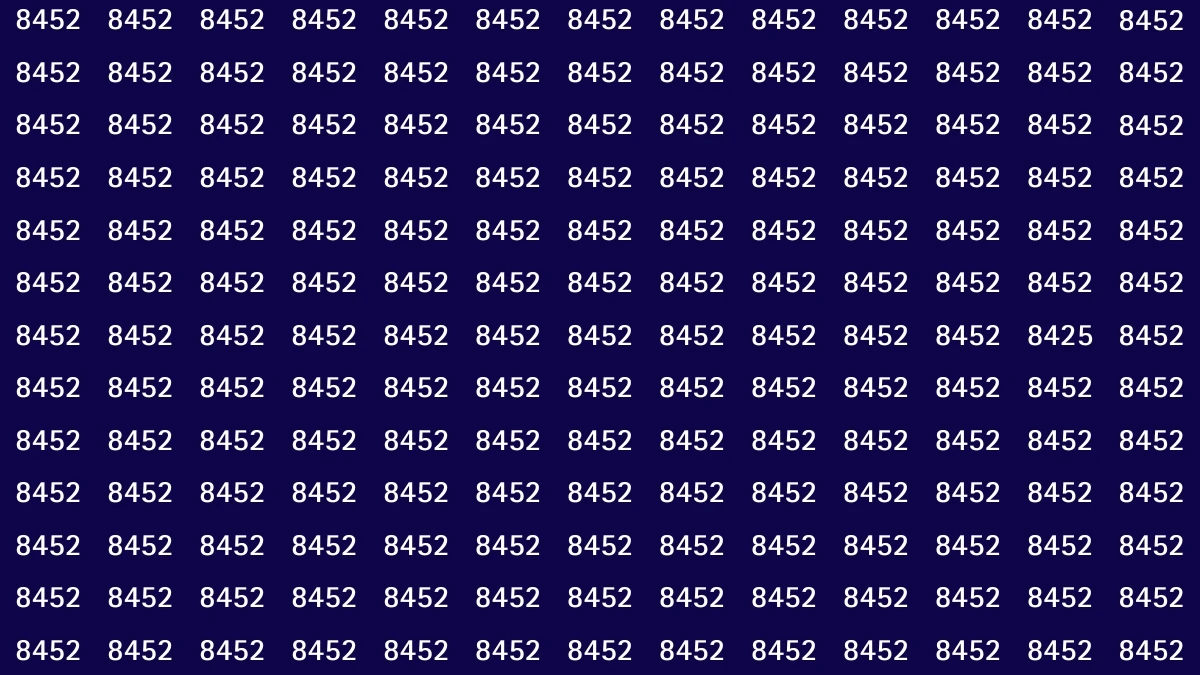 Observation Find It Out: Within 9 Seconds Spot The Number 8425 among 8452s