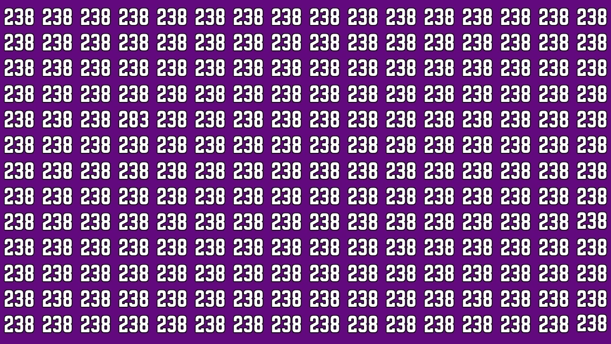 Optical Illusion 7 Seconds Challenge: Only People with Eagle Eyes Can spot the Number 283