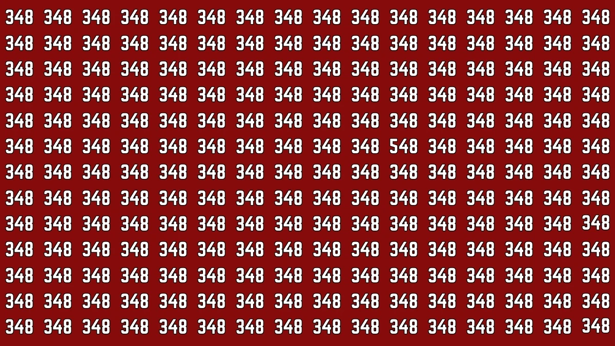 Optical Illusion 7 Seconds Challenge: Only People with Eagle Eyes Can spot the Number 548