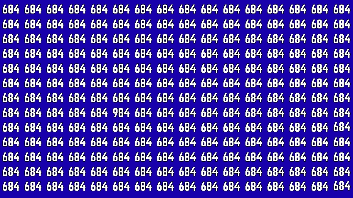 Optical Illusion 7 Seconds Challenge: Only People with Eagle Eyes Can spot the Number 684