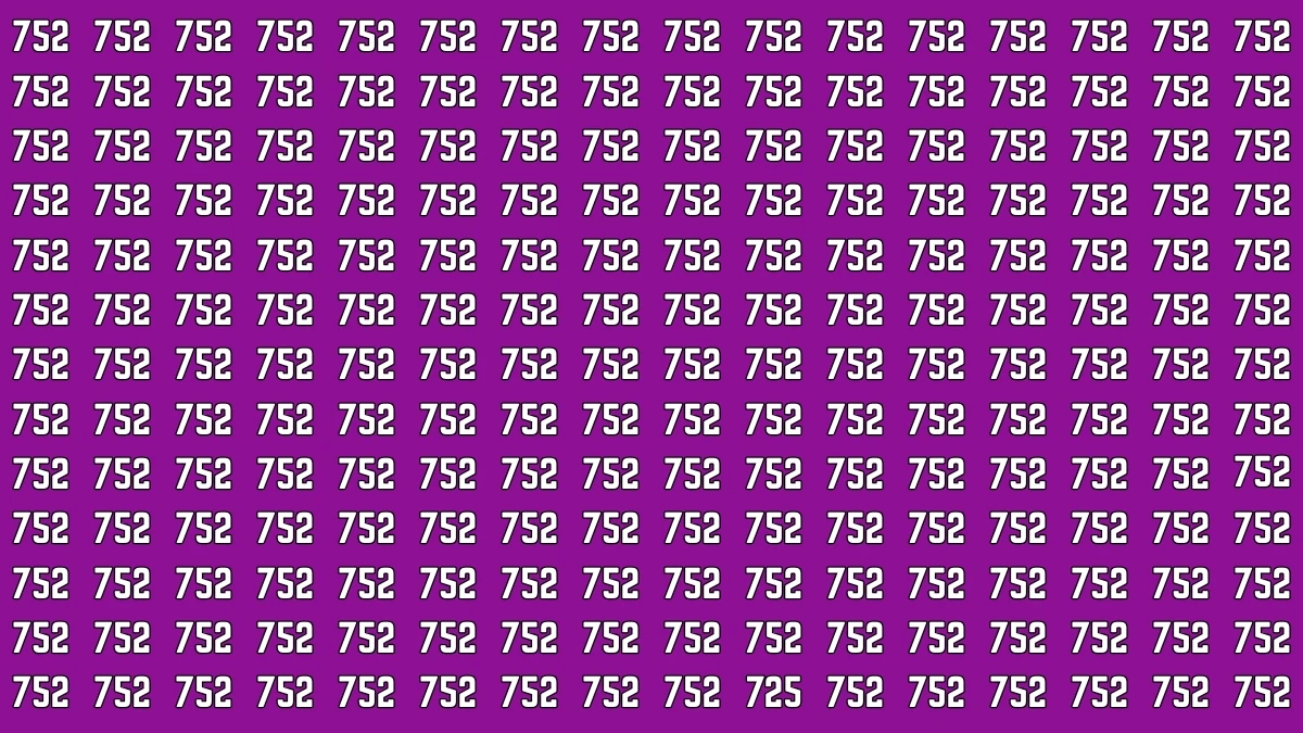 Optical Illusion 7 Seconds Challenge: Only People with Eagle Eyes Can spot the Number 725