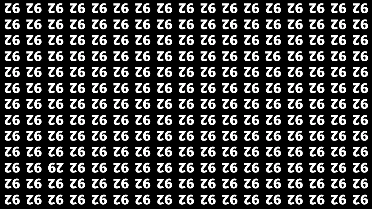 Optical Illusion IQ Test: Are You A Genius? Within 6 Seconds Spot The Inverted 29 among Inverted 92s