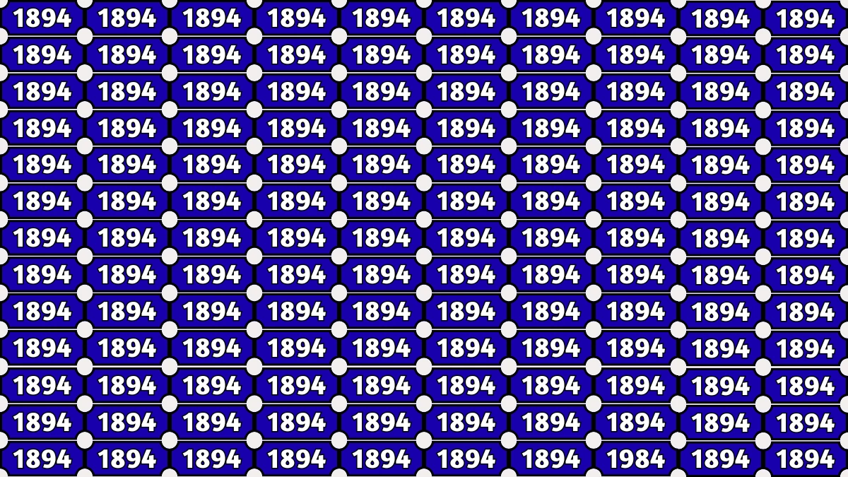 Optical Illusion Puzzle IQ Test: Within 8 Seconds Spot The Number 1984 among 1894s