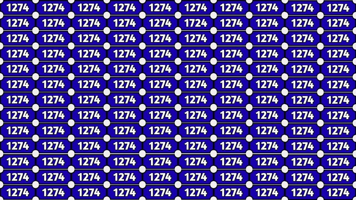 Optical Illusion Puzzle IQ Test: Within 9 Seconds Spot The Number 1724 among 1274s