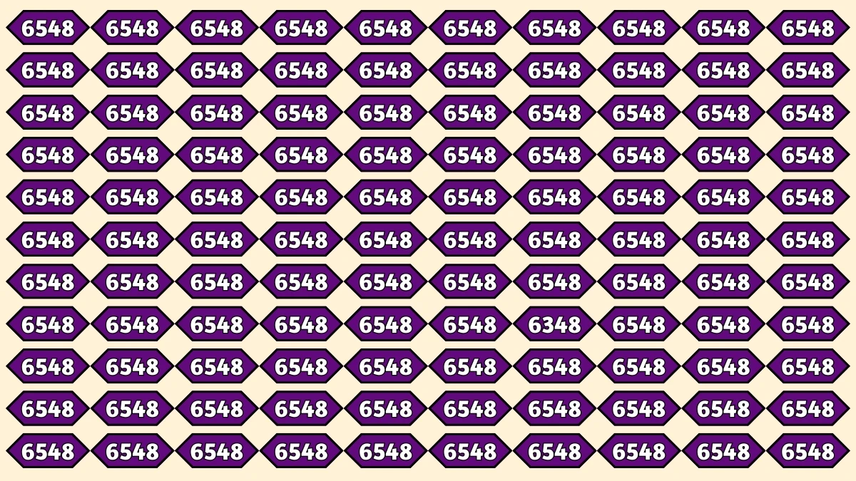 Optical Illusion Puzzle IQ Test: Within 9 Seconds Spot The Number 6348 among 6548s