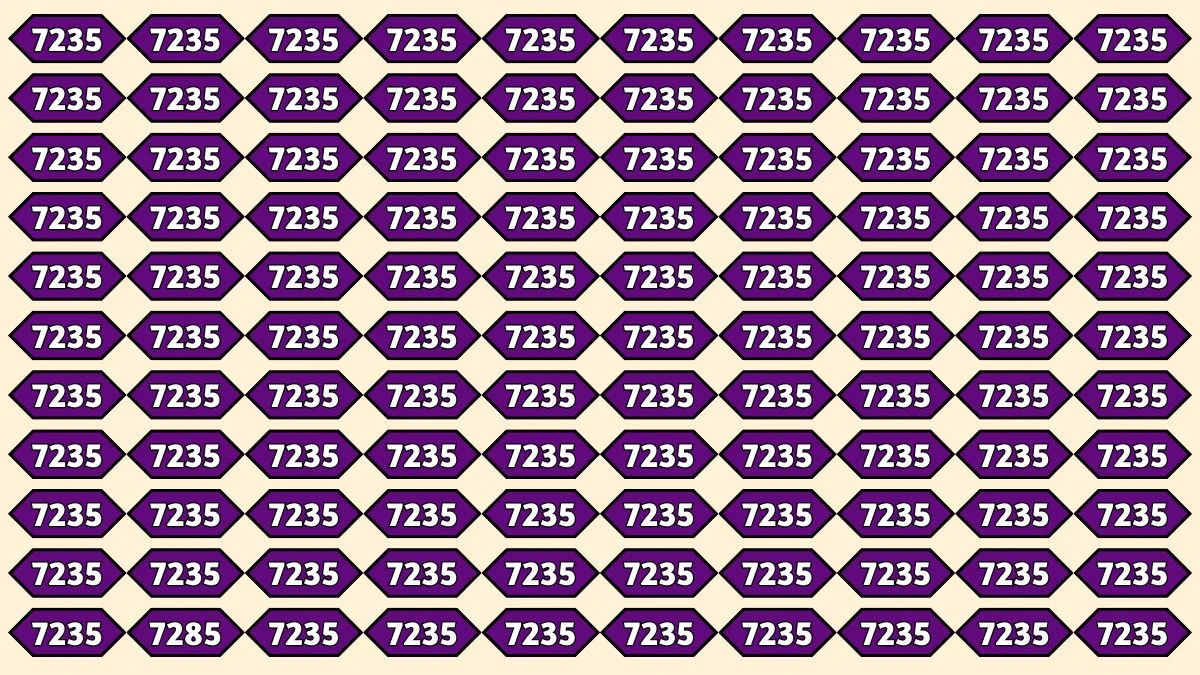 Optical Illusion Puzzle IQ Test: Within 9 Seconds Spot The Number 7285 among 7235s