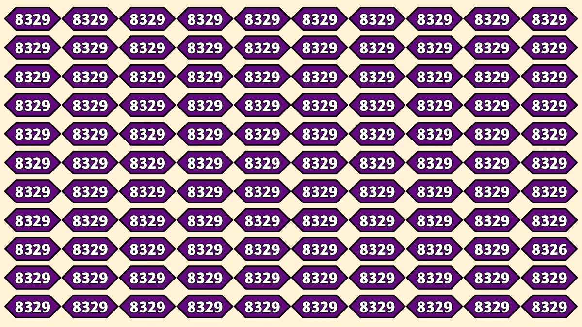 Optical Illusion Puzzle IQ Test: Within 9 Seconds Spot The Number 8326 among 8329s