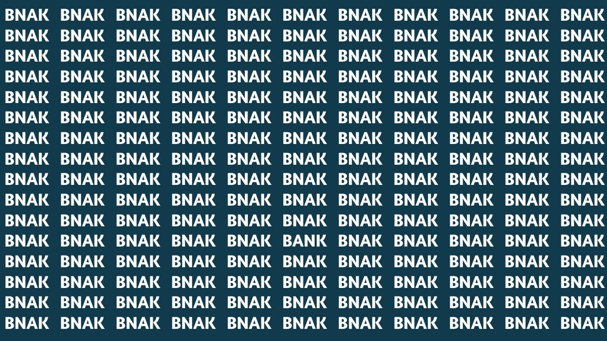 Optical Illusion Visual Test: Within 5 Seconds Spot The Word BANK among BNAKs