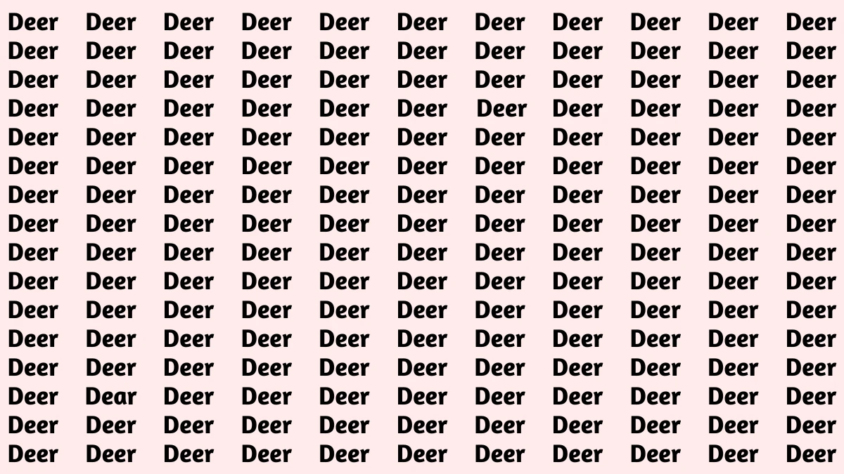 Optical Illusion Visual Test: Within 5 Seconds Spot The Word DEAR among DEERs