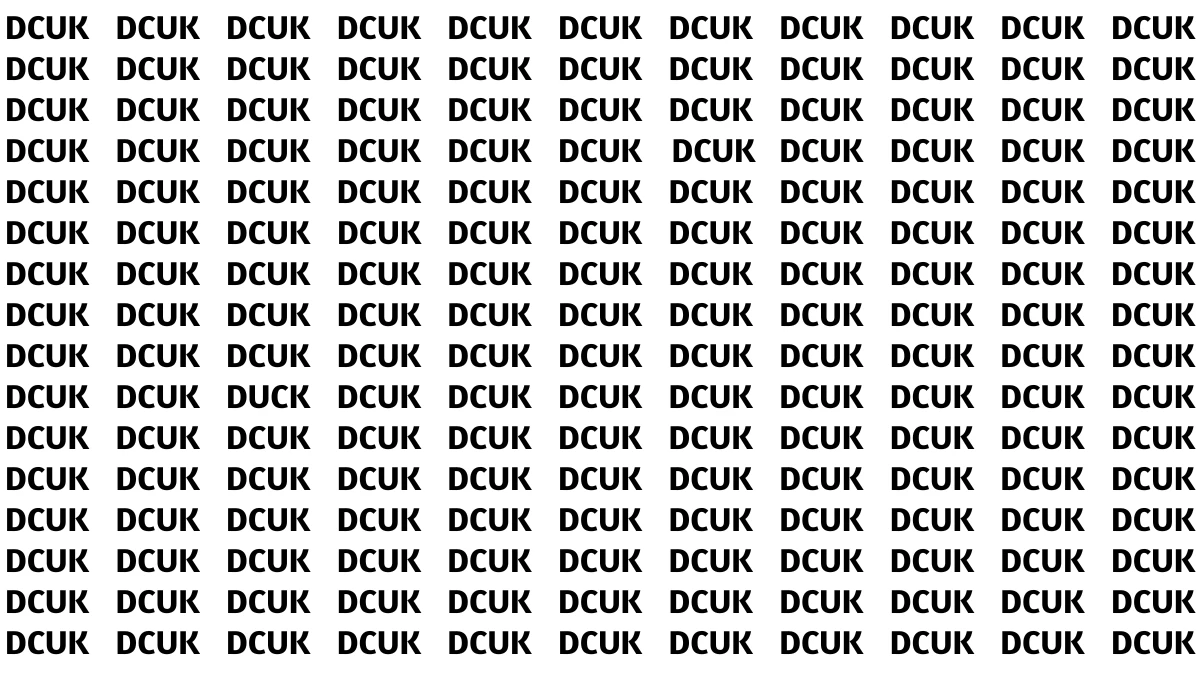 Optical Illusion Visual Test: Within 5 Seconds Spot The Word DUCK among DCUKs