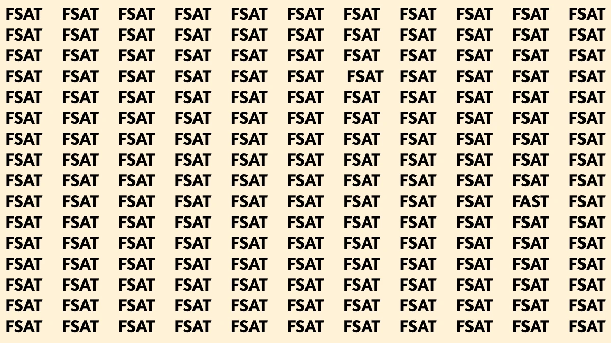 Optical Illusion Visual Test: Within 5 Seconds Spot The Word FAST among FSATs