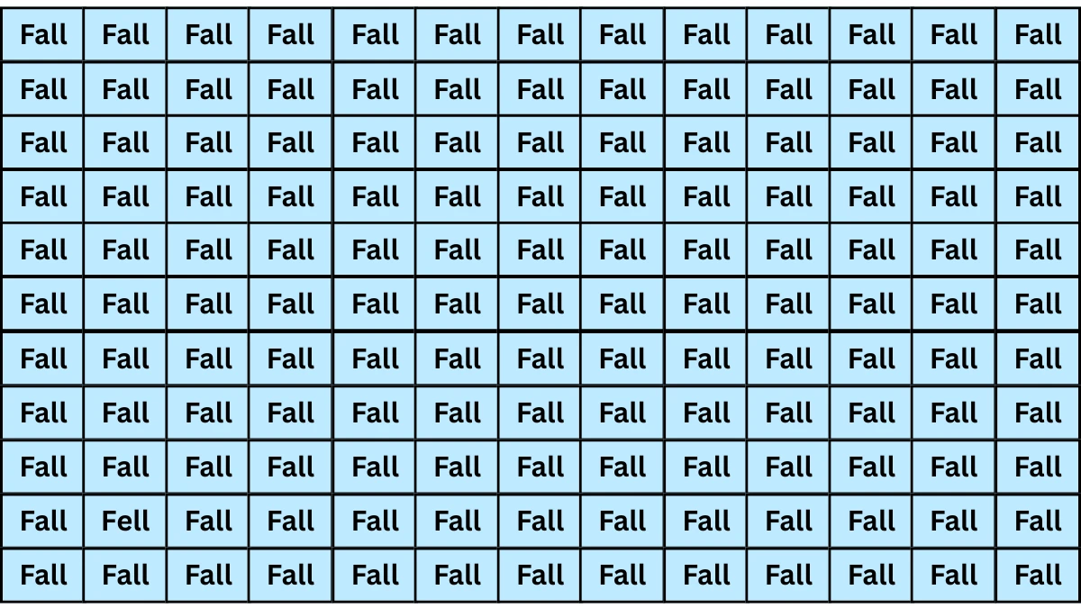 Optical Illusion Visual Test: Within 5 Seconds Spot The Word Fell among Falls