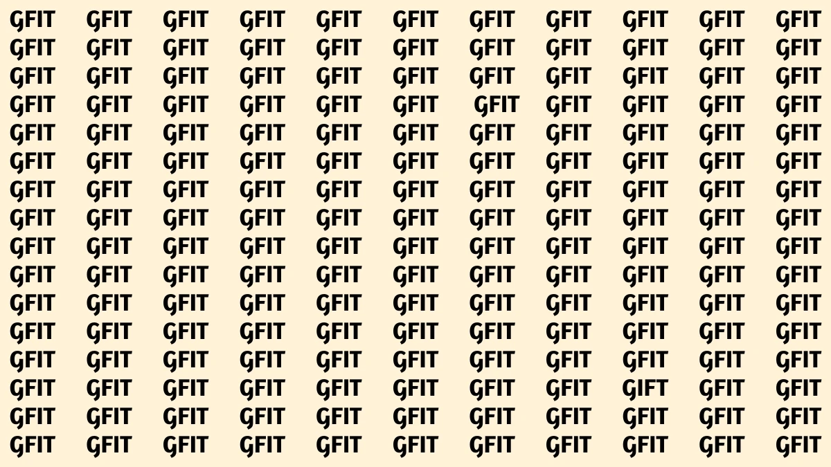 Optical Illusion Visual Test: Within 5 Seconds Spot The Word GIFT among GFITs