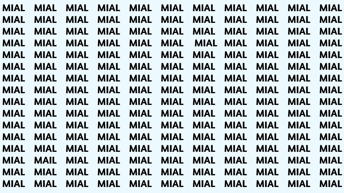 Optical Illusion Visual Test: Within 5 Seconds Spot The Word MAIL among MIALs