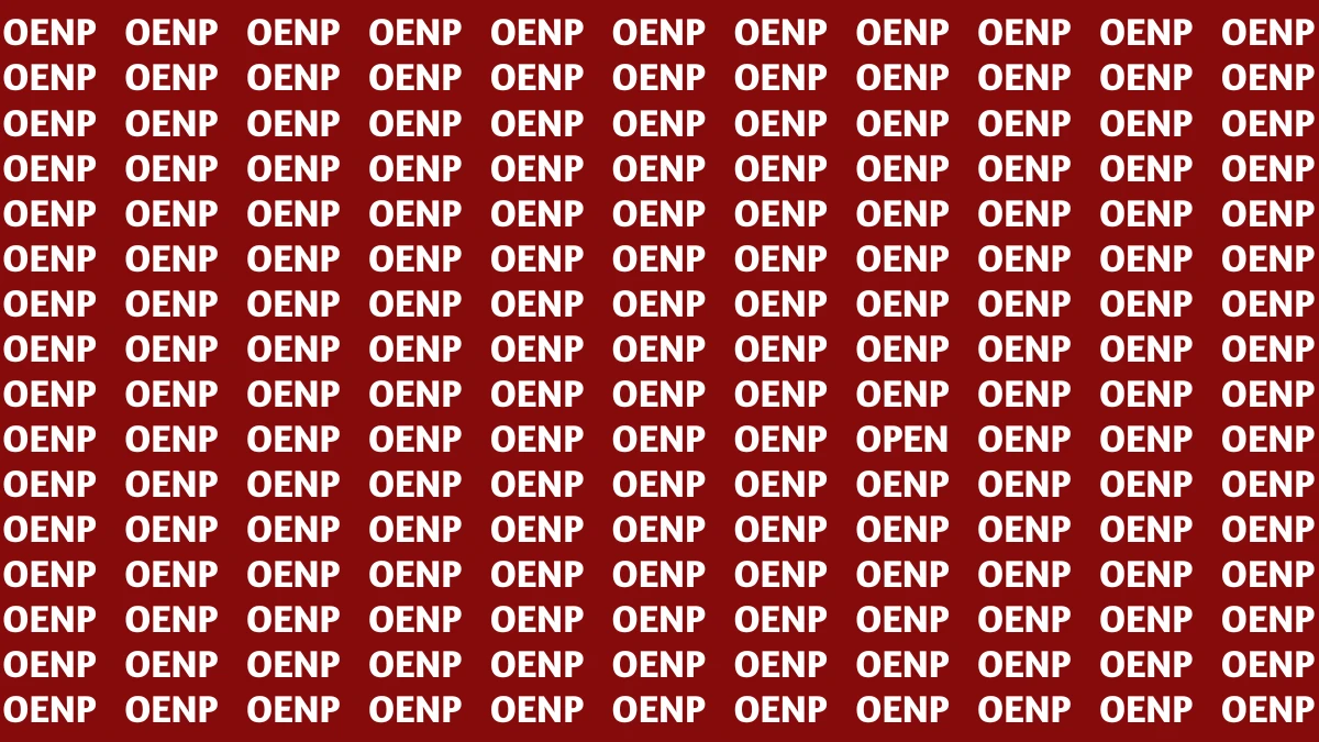 Optical Illusion Visual Test: Within 5 Seconds Spot The Word OPEN among OENPs