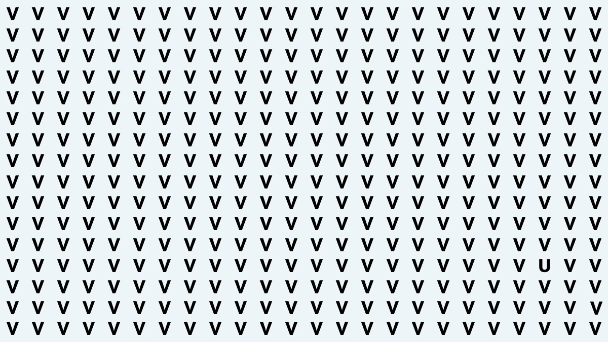 Optical Illusion: Within 5 Seconds Spot The Letter U among Vs