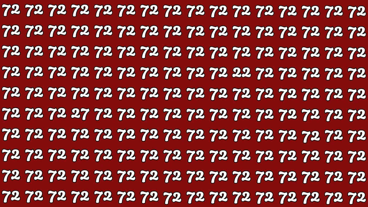 Optical Illusion: Within 5 Seconds Spot The Number 22 and 27 among 72s