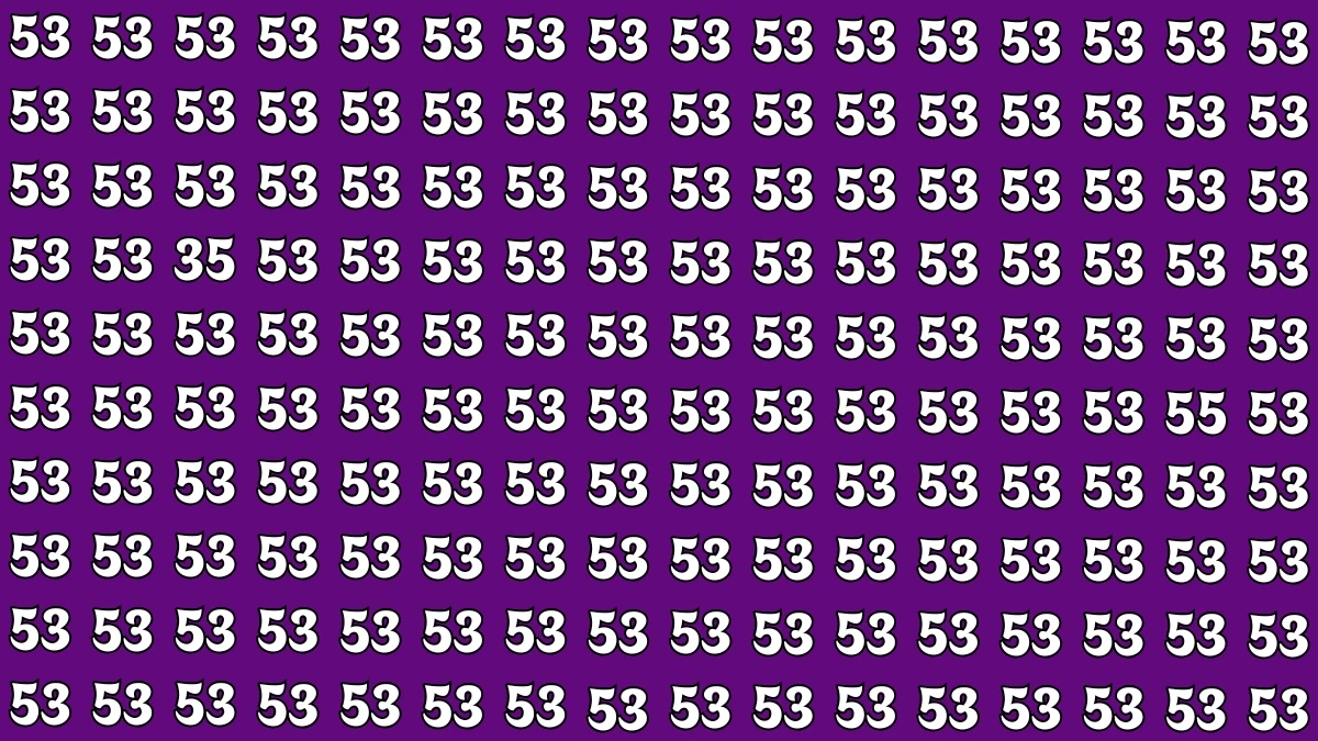 Optical Illusion: Within 5 Seconds Spot The Number 35 and 55 among 53s