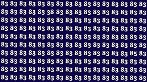 Optical Illusion: Within 5 Seconds Spot The Number 38 and 85 among 83s