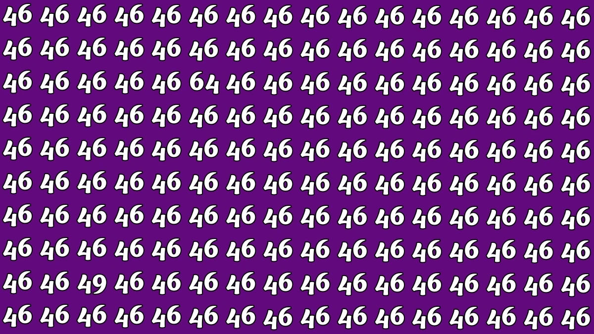 Optical Illusion: Within 5 Seconds Spot The Number 49 and 64 among 46s
