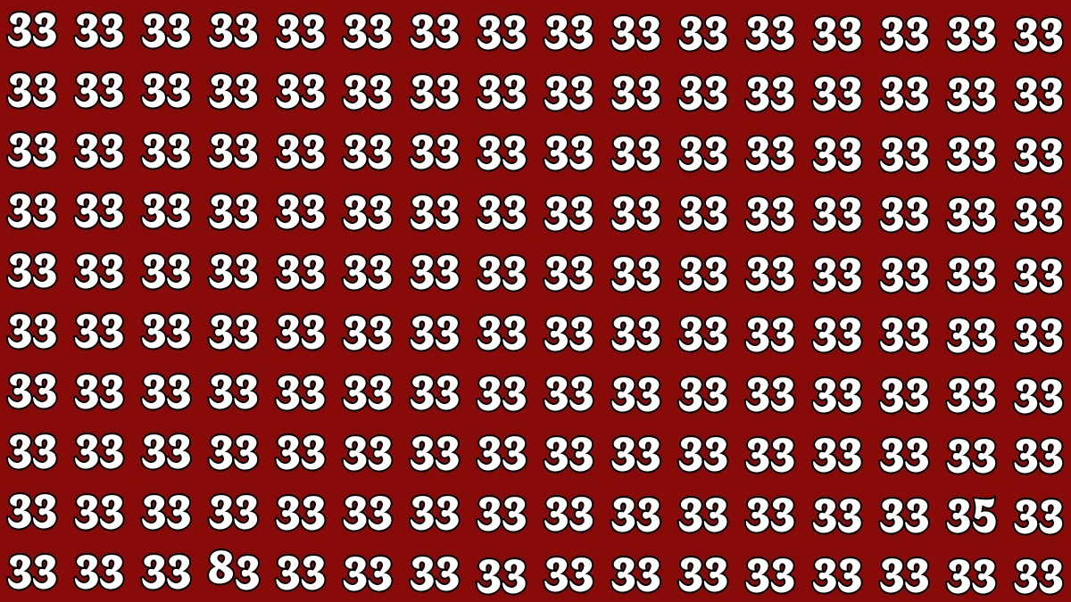 Optical Illusion: Within 5 Seconds Spot The Number 83 and 35 among 33