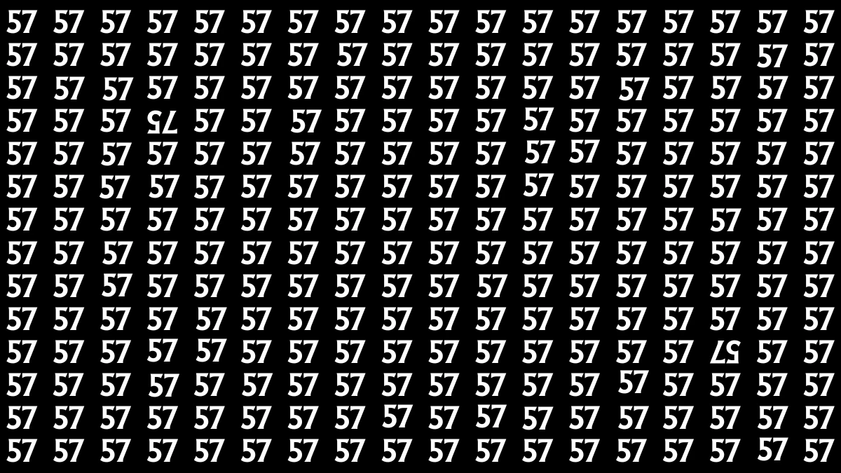 Optical Illusion: Within 6 Seconds Spot The Inverted 57 and 75 among 57s