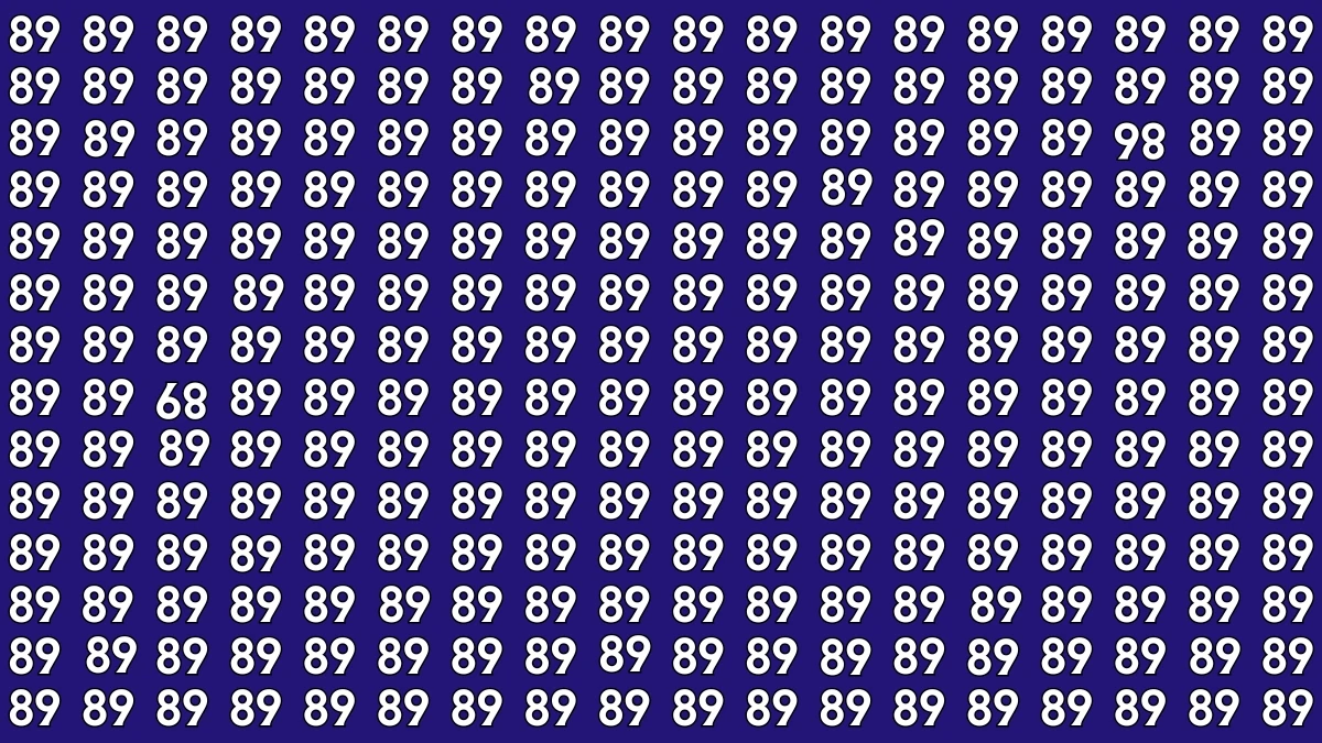 Optical Illusion: Within 6 Seconds Spot The Inverted 86 and 89 among 89s