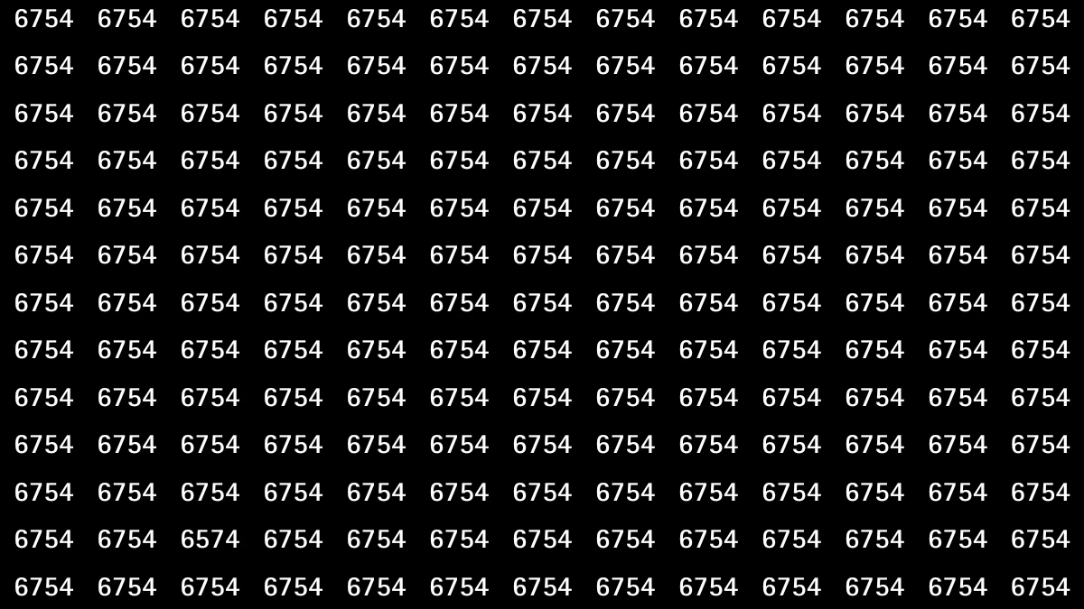 Optical Illusion: Within 6 Seconds Spot The Number 6574 among 6754s