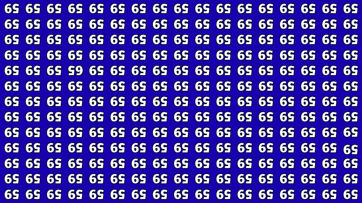 Optical Illusion: Within 7 Seconds Spot The Inverted 65 among Inverted 59s