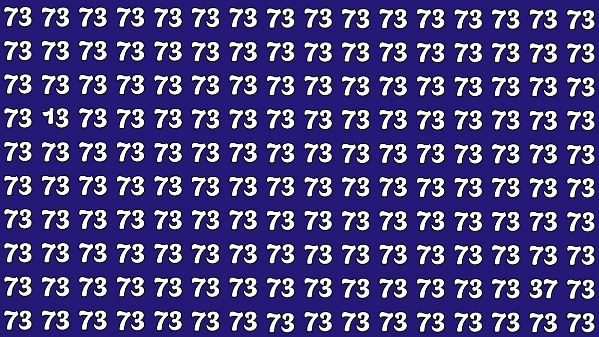 Optical Illusion: Within 7 Seconds Spot The Number 13 and 37 among 73s