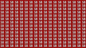 Optical Illusion: Within 8 Seconds Spot The Inverted 85 and 58 among 58s