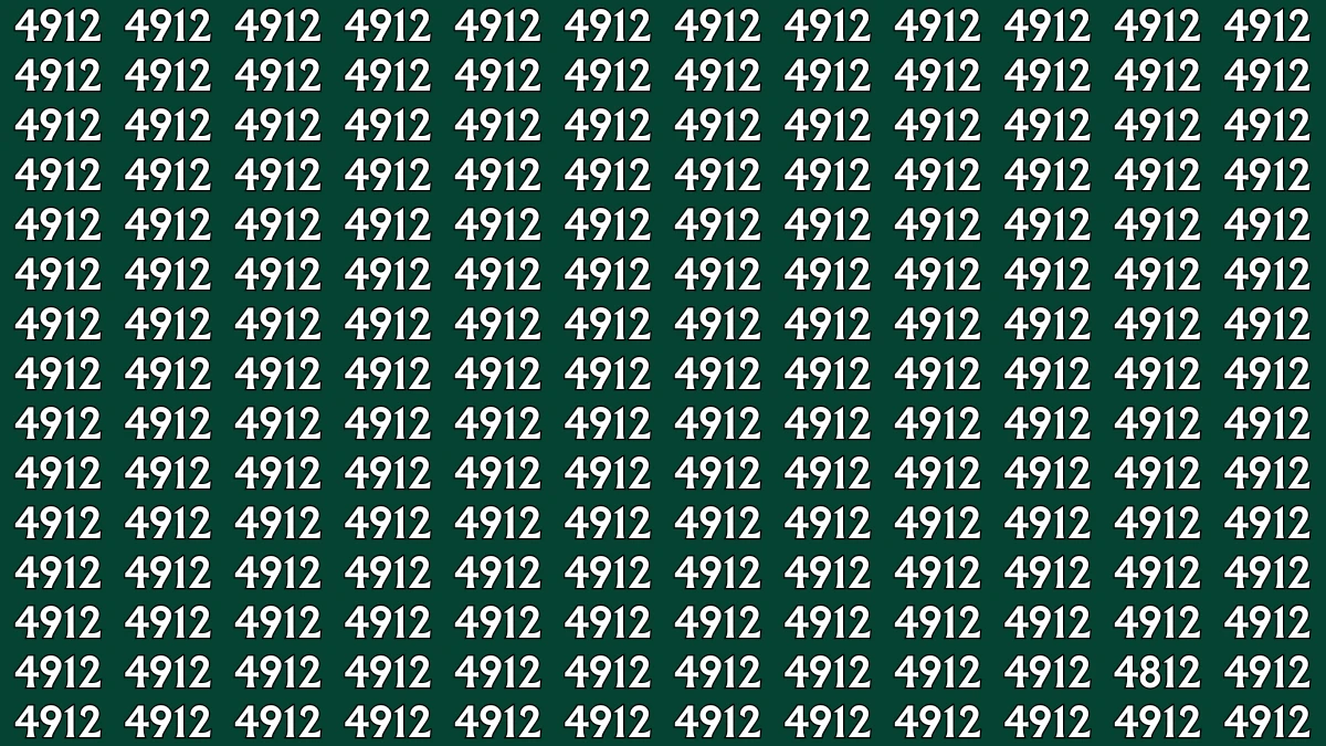 Optical Illusion: Within 8 Seconds Spot The Number 4812 among 4912s